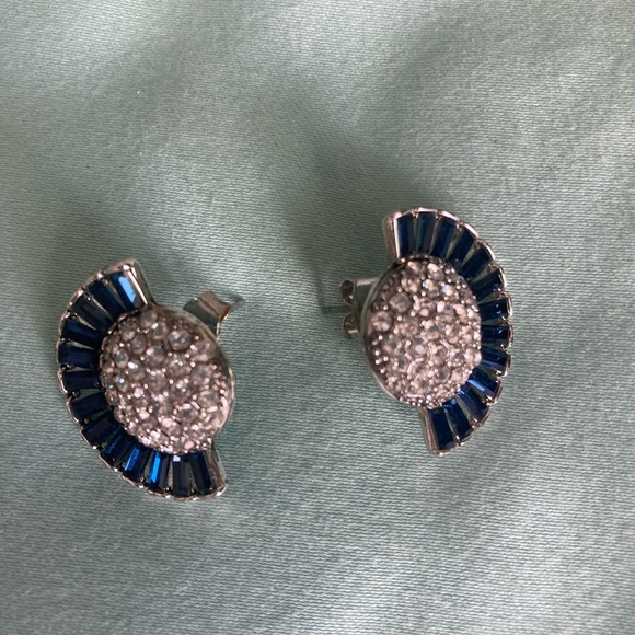 Lulu frost blue crystal earrings - Picture 2 of 3